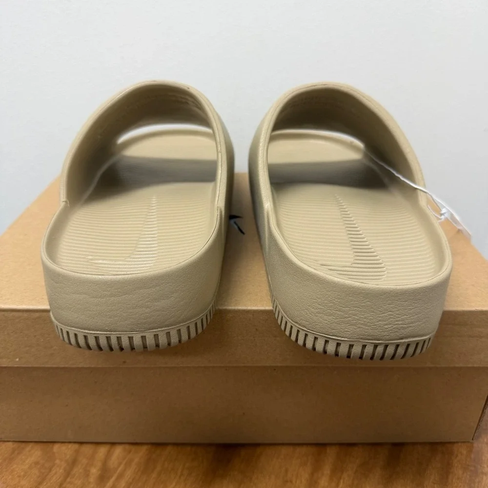 Nike Calm Slide Mens 11 Khaki Tan Foam Lightweight Comfort Sandals fd4116-201